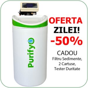 Dedurizator Purifyo SDP 20 Litri + CADOU: Carcasa filtru, Tester duritate, 2 cartuse filtrare