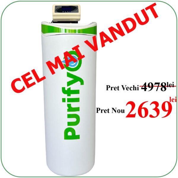Statie Dedurizare Purifyo 26 Litri +CADOU: Carcasa filtru, Tester duritate, 2 Cartuse tratare